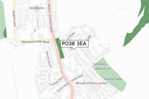 PO38 3EA map - large scale - OS Open Zoomstack (Ordnance Survey)