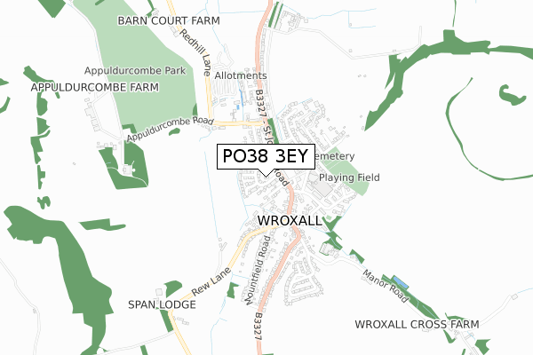 PO38 3EY map - small scale - OS Open Zoomstack (Ordnance Survey)