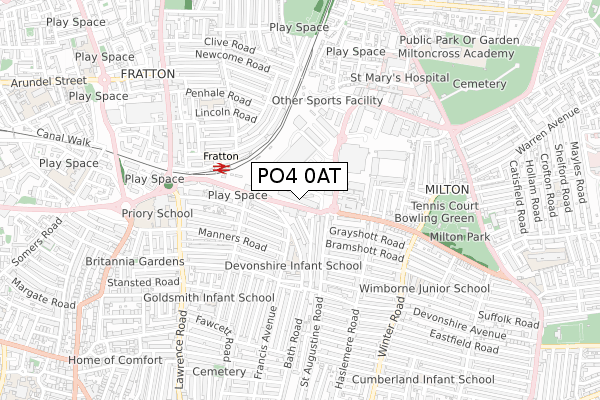 PO4 0AT map - small scale - OS Open Zoomstack (Ordnance Survey) PO4 0AT map - small scale - OS Open Zoomstack (Ordnance Survey)