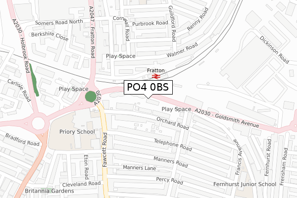 PO4 0BS map - large scale - OS Open Zoomstack (Ordnance Survey) PO4 0BS map - large scale - OS Open Zoomstack (Ordnance Survey)