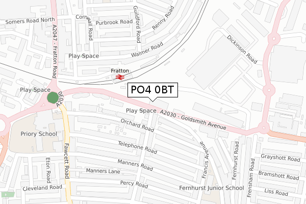 PO4 0BT map - large scale - OS Open Zoomstack (Ordnance Survey) PO4 0BT map - large scale - OS Open Zoomstack (Ordnance Survey)