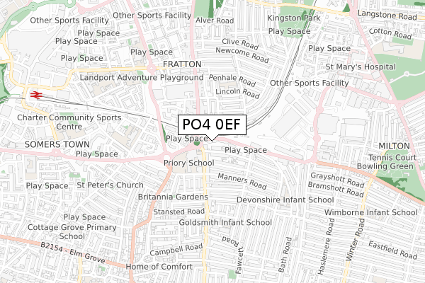 PO4 0EF map - small scale - OS Open Zoomstack (Ordnance Survey) PO4 0EF map - small scale - OS Open Zoomstack (Ordnance Survey)