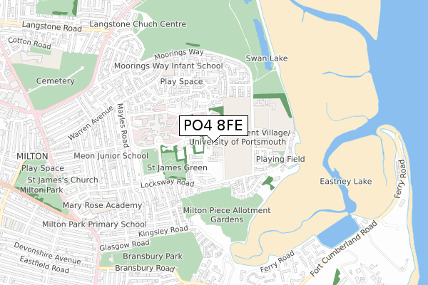PO4 8FE map - small scale - OS Open Zoomstack (Ordnance Survey) PO4 8FE map - small scale - OS Open Zoomstack (Ordnance Survey)