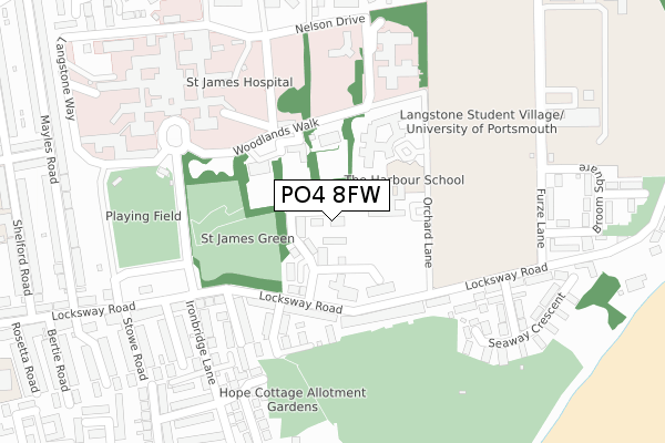 PO4 8FW map - large scale - OS Open Zoomstack (Ordnance Survey) PO4 8FW map - large scale - OS Open Zoomstack (Ordnance Survey)