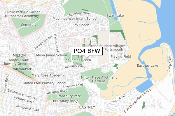 PO4 8FW map - small scale - OS Open Zoomstack (Ordnance Survey) PO4 8FW map - small scale - OS Open Zoomstack (Ordnance Survey)