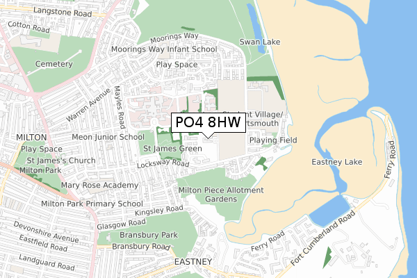 PO4 8HW map - small scale - OS Open Zoomstack (Ordnance Survey) PO4 8HW map - small scale - OS Open Zoomstack (Ordnance Survey)