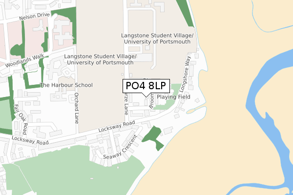 PO4 8LP map - large scale - OS Open Zoomstack (Ordnance Survey)