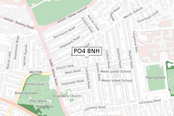 PO4 8NH map - large scale - OS Open Zoomstack (Ordnance Survey)