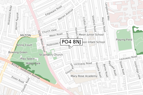 PO4 8NJ map - large scale - OS Open Zoomstack (Ordnance Survey)