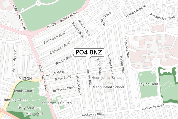 PO4 8NZ map - large scale - OS Open Zoomstack (Ordnance Survey)