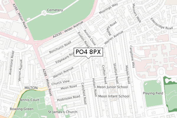 PO4 8PX map - large scale - OS Open Zoomstack (Ordnance Survey) PO4 8PX map - large scale - OS Open Zoomstack (Ordnance Survey)