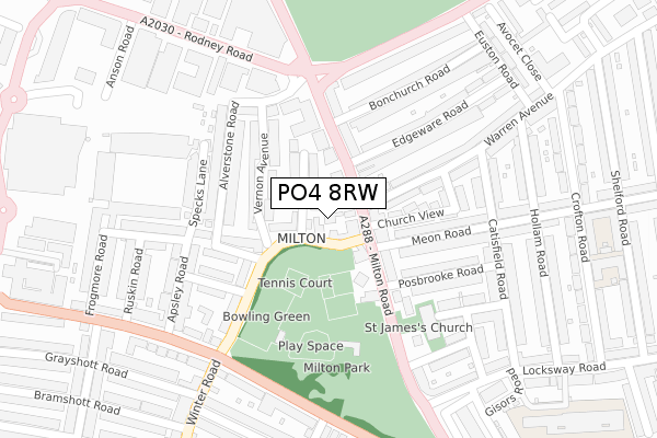 PO4 8RW map - large scale - OS Open Zoomstack (Ordnance Survey) PO4 8RW map - large scale - OS Open Zoomstack (Ordnance Survey)