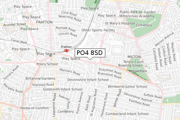 PO4 8SD map - small scale - OS Open Zoomstack (Ordnance Survey) PO4 8SD map - small scale - OS Open Zoomstack (Ordnance Survey)