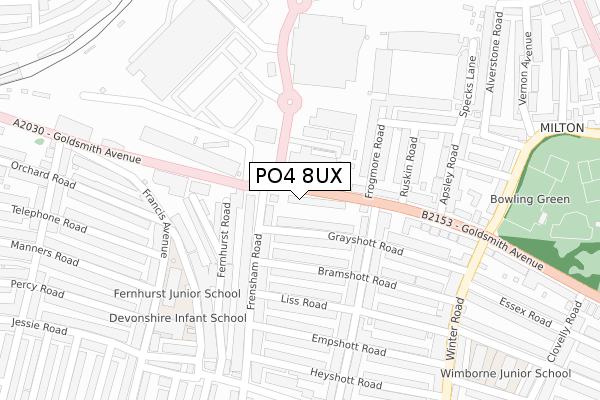 PO4 8UX map - large scale - OS Open Zoomstack (Ordnance Survey) PO4 8UX map - large scale - OS Open Zoomstack (Ordnance Survey)