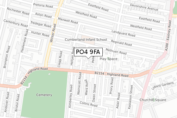 PO4 9FA map - large scale - OS Open Zoomstack (Ordnance Survey) PO4 9FA map - large scale - OS Open Zoomstack (Ordnance Survey)