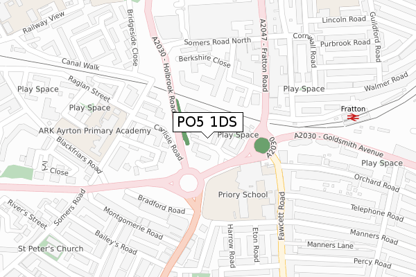 PO5 1DS map - large scale - OS Open Zoomstack (Ordnance Survey)