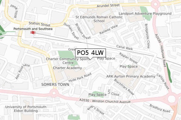 PO5 4LW map - large scale - OS Open Zoomstack (Ordnance Survey) PO5 4LW map - large scale - OS Open Zoomstack (Ordnance Survey)