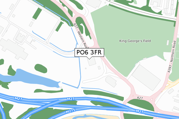 PO6 3FR map - large scale - OS Open Zoomstack (Ordnance Survey)