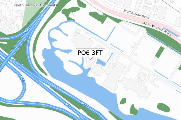 PO6 3FT map - large scale - OS Open Zoomstack (Ordnance Survey)