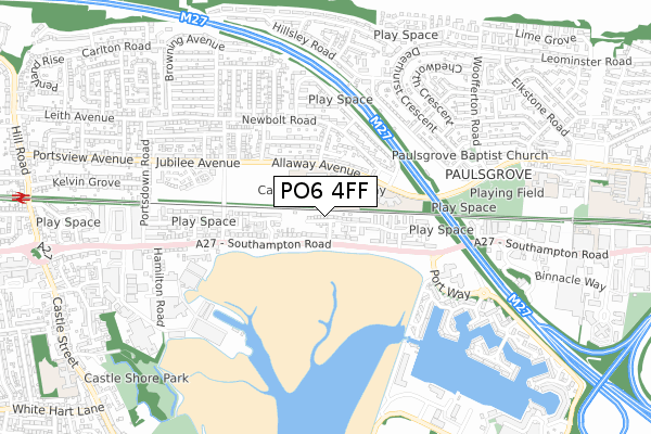 PO6 4FF map - small scale - OS Open Zoomstack (Ordnance Survey) PO6 4FF map - small scale - OS Open Zoomstack (Ordnance Survey)