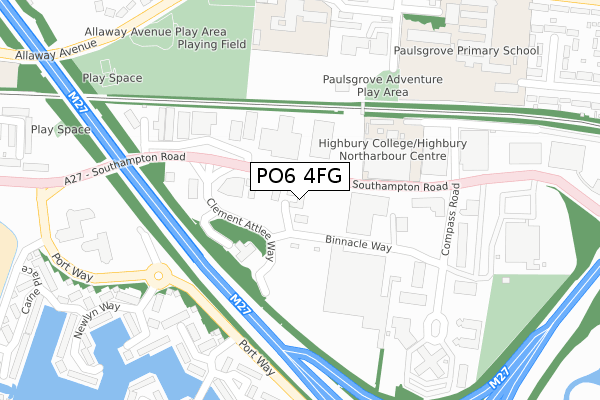 PO6 4FG map - large scale - OS Open Zoomstack (Ordnance Survey) PO6 4FG map - large scale - OS Open Zoomstack (Ordnance Survey)