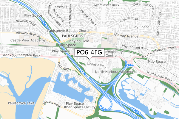 PO6 4FG map - small scale - OS Open Zoomstack (Ordnance Survey) PO6 4FG map - small scale - OS Open Zoomstack (Ordnance Survey)