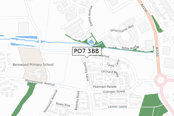 PO7 3BB map - large scale - OS Open Zoomstack (Ordnance Survey) PO7 3BB map - large scale - OS Open Zoomstack (Ordnance Survey)