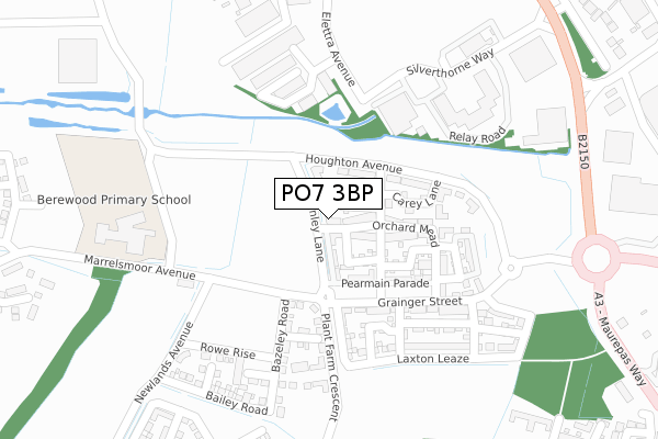 PO7 3BP map - large scale - OS Open Zoomstack (Ordnance Survey) PO7 3BP map - large scale - OS Open Zoomstack (Ordnance Survey)