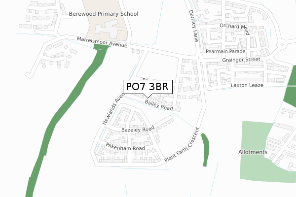 PO7 3BR map - large scale - OS Open Zoomstack (Ordnance Survey) PO7 3BR map - large scale - OS Open Zoomstack (Ordnance Survey)