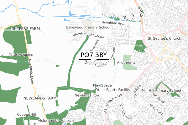 PO7 3BY map - small scale - OS Open Zoomstack (Ordnance Survey) PO7 3BY map - small scale - OS Open Zoomstack (Ordnance Survey)
