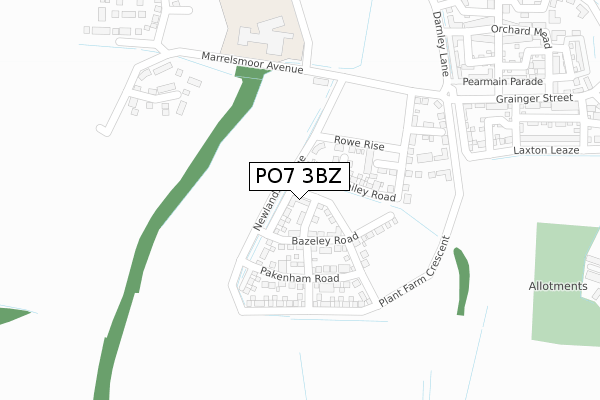 PO7 3BZ map - large scale - OS Open Zoomstack (Ordnance Survey) PO7 3BZ map - large scale - OS Open Zoomstack (Ordnance Survey)