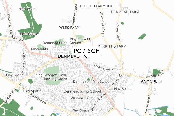 PO7 6GH map - small scale - OS Open Zoomstack (Ordnance Survey)