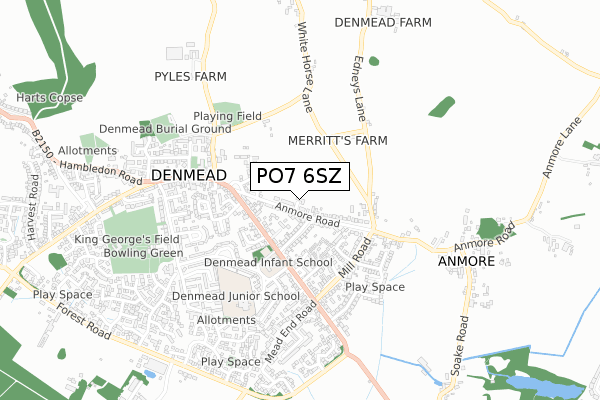 PO7 6SZ map - small scale - OS Open Zoomstack (Ordnance Survey) PO7 6SZ map - small scale - OS Open Zoomstack (Ordnance Survey)