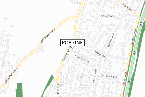 PO8 0NF map - large scale - OS Open Zoomstack (Ordnance Survey)