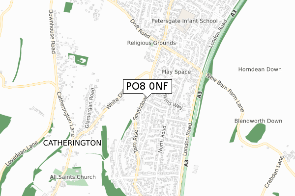 PO8 0NF map - small scale - OS Open Zoomstack (Ordnance Survey)