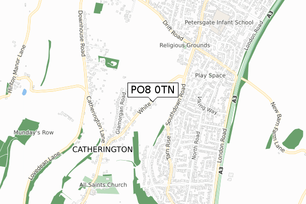 PO8 0TN map - small scale - OS Open Zoomstack (Ordnance Survey)