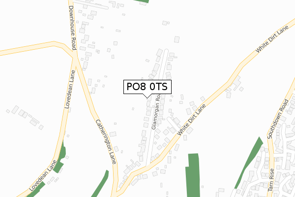PO8 0TS map - large scale - OS Open Zoomstack (Ordnance Survey)