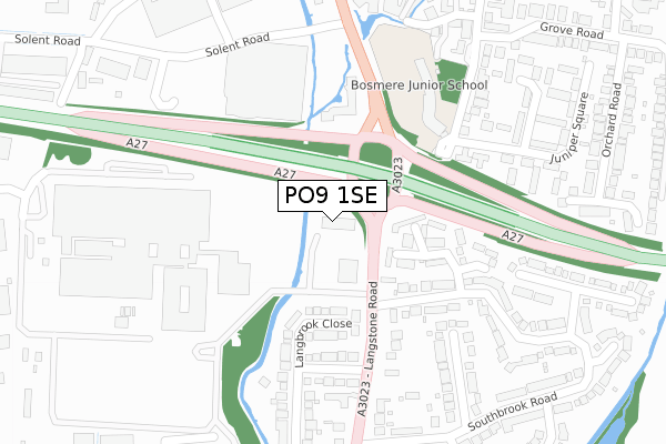 PO9 1SE map - large scale - OS Open Zoomstack (Ordnance Survey) PO9 1SE map - large scale - OS Open Zoomstack (Ordnance Survey)