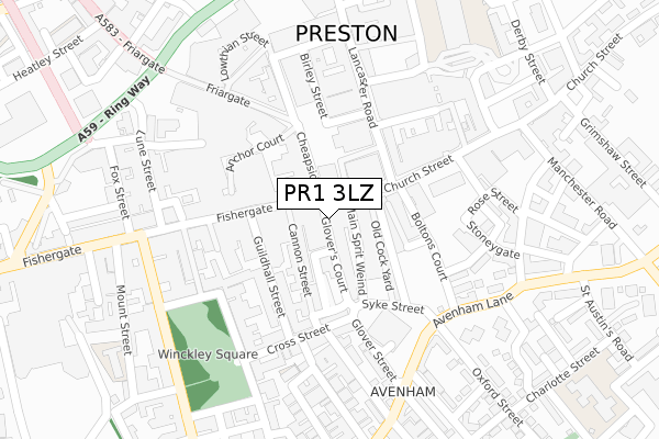 PR1 3LZ map - large scale - OS Open Zoomstack (Ordnance Survey) PR1 3LZ map - large scale - OS Open Zoomstack (Ordnance Survey)