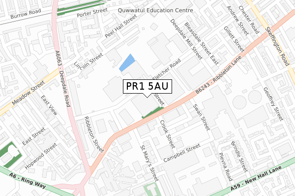 PR1 5AU map - large scale - OS Open Zoomstack (Ordnance Survey) PR1 5AU map - large scale - OS Open Zoomstack (Ordnance Survey)