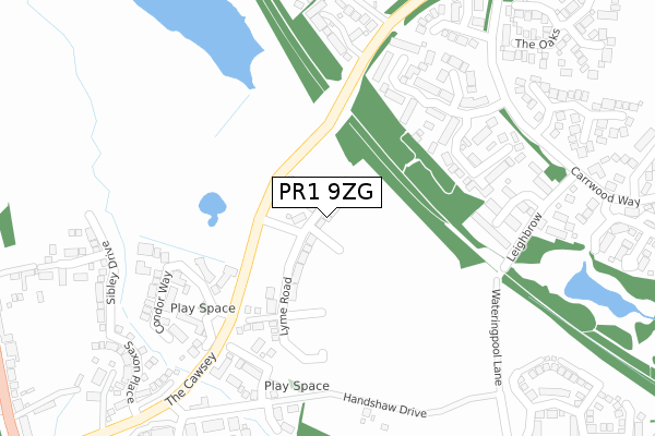 PR1 9ZG map - large scale - OS Open Zoomstack (Ordnance Survey)
