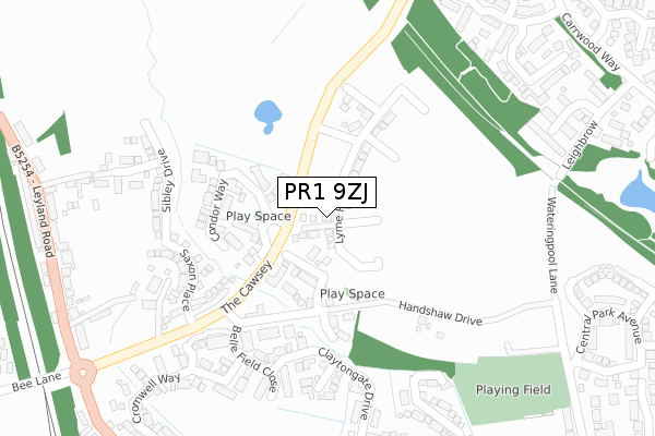 PR1 9ZJ map - large scale - OS Open Zoomstack (Ordnance Survey)