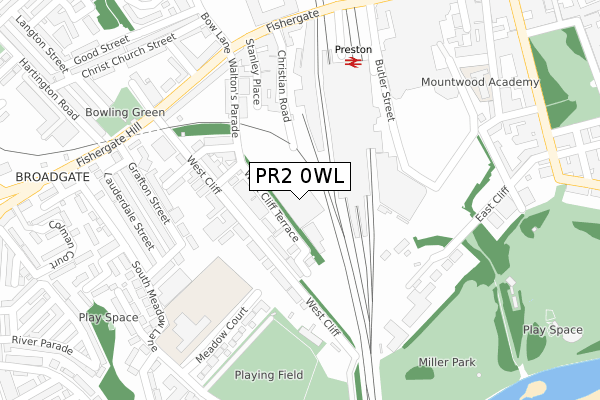 PR2 0WL map - large scale - OS Open Zoomstack (Ordnance Survey)