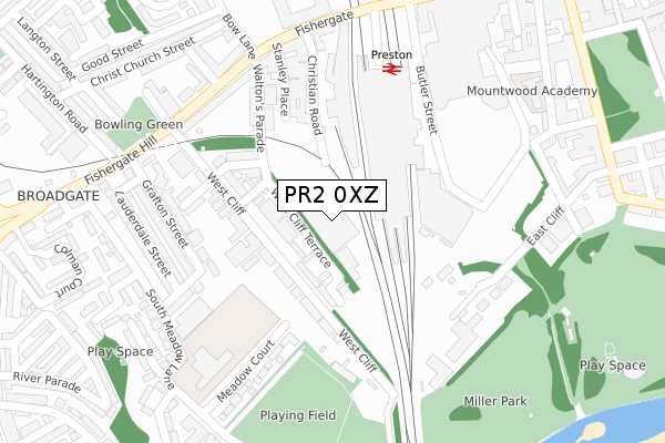 PR2 0XZ map - large scale - OS Open Zoomstack (Ordnance Survey)