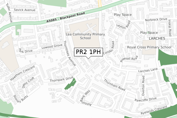 PR2 1PH map - large scale - OS Open Zoomstack (Ordnance Survey)