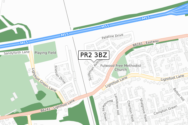 PR2 3BZ map - large scale - OS Open Zoomstack (Ordnance Survey)