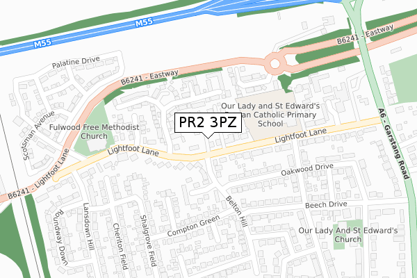 PR2 3PZ map - large scale - OS Open Zoomstack (Ordnance Survey)