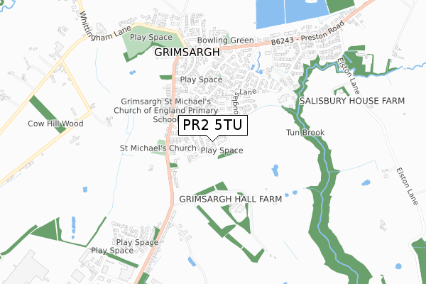 PR2 5TU map - small scale - OS Open Zoomstack (Ordnance Survey)