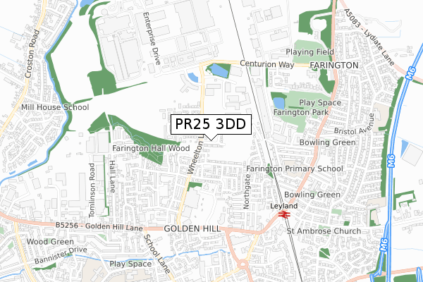 PR25 3DD map - small scale - OS Open Zoomstack (Ordnance Survey) PR25 3DD map - small scale - OS Open Zoomstack (Ordnance Survey)