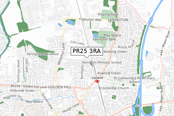 PR25 3RA map - small scale - OS Open Zoomstack (Ordnance Survey) PR25 3RA map - small scale - OS Open Zoomstack (Ordnance Survey)